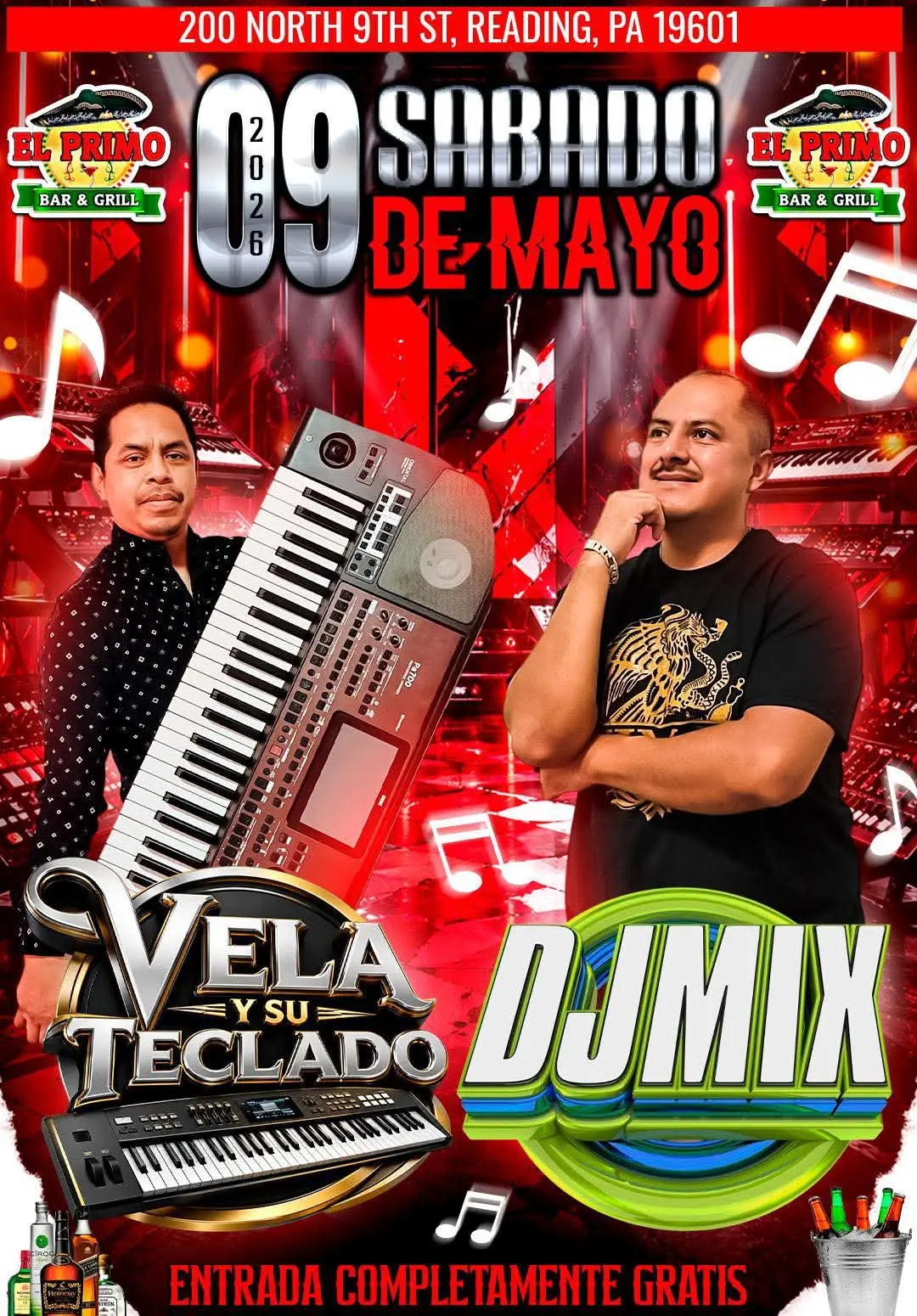 Flyer Vela y su Teclado con DJMIX