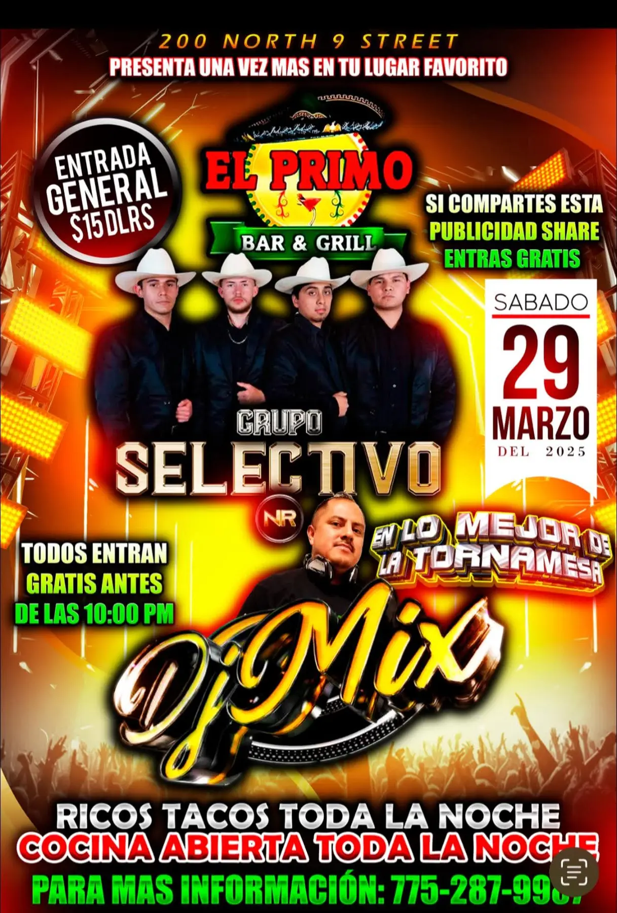 Flyer Grupo Selectivo y DJMIX
