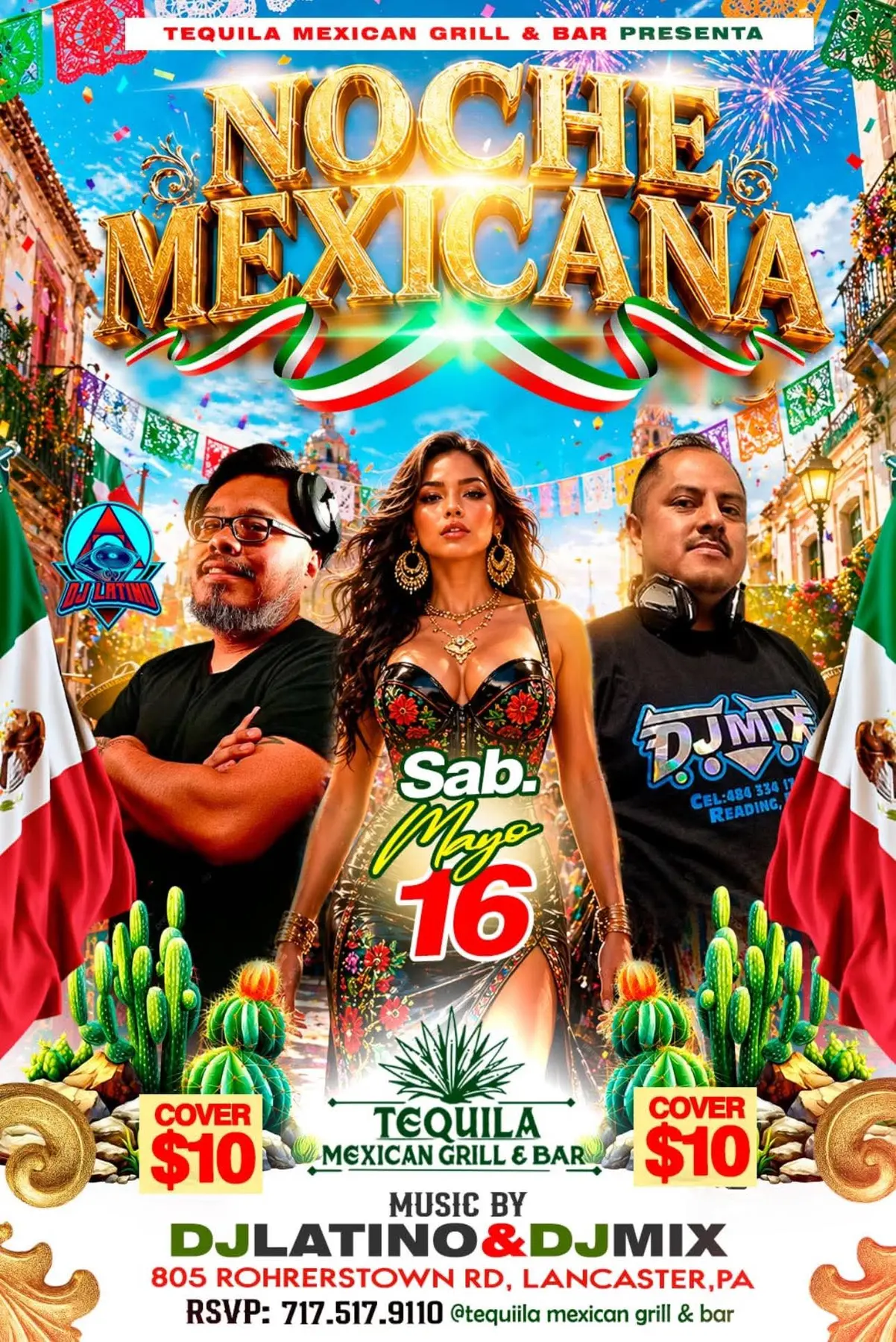 Flyer Noche Mexicana con DJMIX