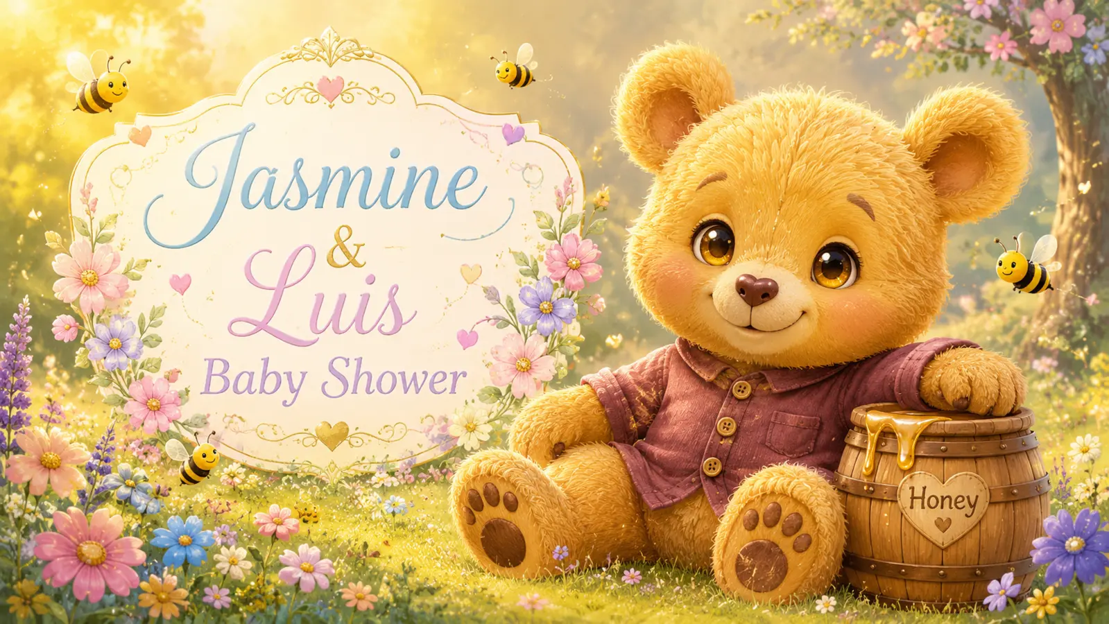 Visual personalizado para el Baby Shower de Jasmine y Luis